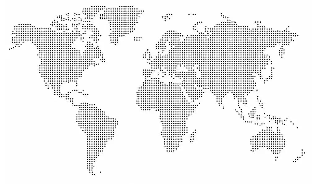 World map showing the countries where Infitus Creative Studio has clients